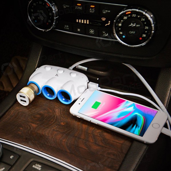 Autolaadija - šakotuvas Hoco C1 2xUSB 3xconnector (3.1A) Autolaadija - šakotuvas Hoco C1 2xUSB 3xconnector (3.1A)