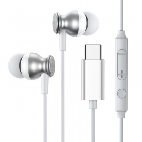 Ausinės Joyroom JR-EC04 Type-C hõbedanes