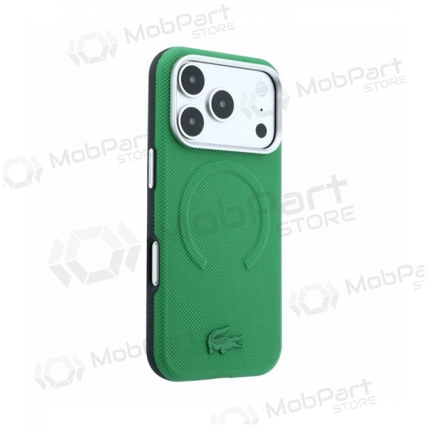Apple iPhone 18 Pro ümbris - Lacoste PVC Petit Pique Semi Wrap Embossed MagSafe (roheline)