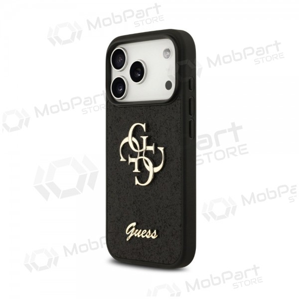 Apple iPhone 18 Pro ümbris - Guess PU Fixed Glitter 4G Metal Logo (must)