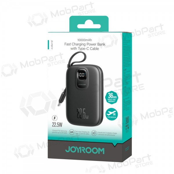 Väline patarei / aku Power Bank Joyroom JR-PBF17 22.5W with USB-C cable 10000mAh must Väline patarei / aku Power Bank Joyroom JR-PBF17 22.5W with USB-C cable 10000mAh must
