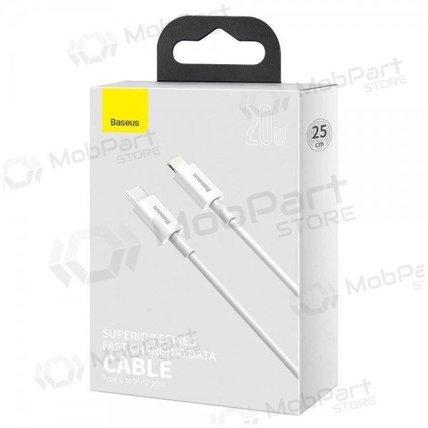 Kaabel Baseus Superior Type-C - Lightning PD 20W 0.25m (valged) CATLYS-02
