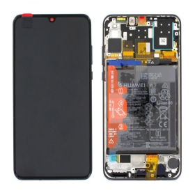 Huawei P30 Lite New Edition 2020 (02353FPX/02353DQU) ekraan (mustad) (koos raamiga ja patarei / aku) (service pack) (originaalne)