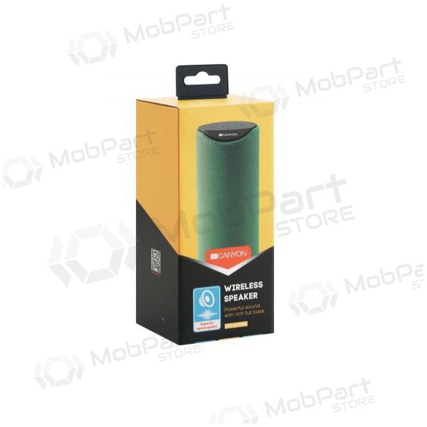 Bluetooth kaasaskantav pealmine kõlar CANYON CNS-CBTSP5 (MicroSD, AUX, BT V5.0, 1200mAh) (roheline)