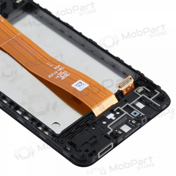 Samsung Galaxy A12 ekraan (mustad) (koos raamiga) (originaalne)