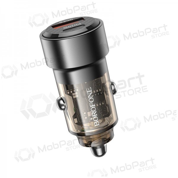 Laadija automobilinis Borofone BZ20 PD20W+QC3.0 38W mustad