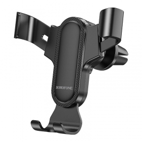 Automobilinis Universaalne telefono laikiklis Borofone BH74 tvirtinamas ant ventiliacijos grotelių, mustad