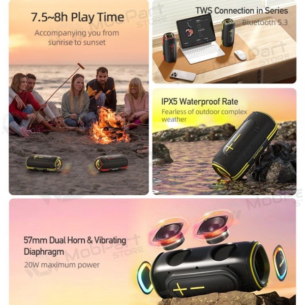 Bluetooth kaasaskantav kõlar Awei KA5 20W mustad