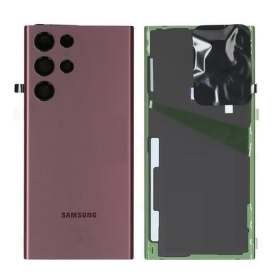 Samsung S908 Galaxy S22 Ultra patareipesade kaas (tagakaas) (Burgundy) (kasutatud grade A, originaalne)