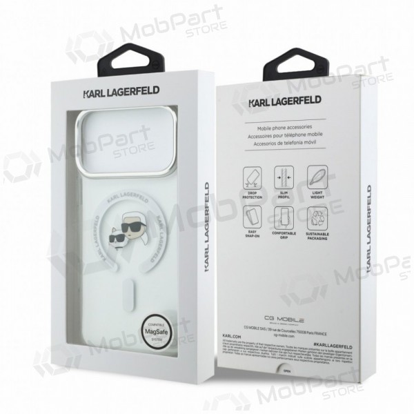 Apple iPhone 18 Pro ümbris - Karl Lagerfeld IML K&CH Heads Metal Frame MagSafe (läbipaistev)