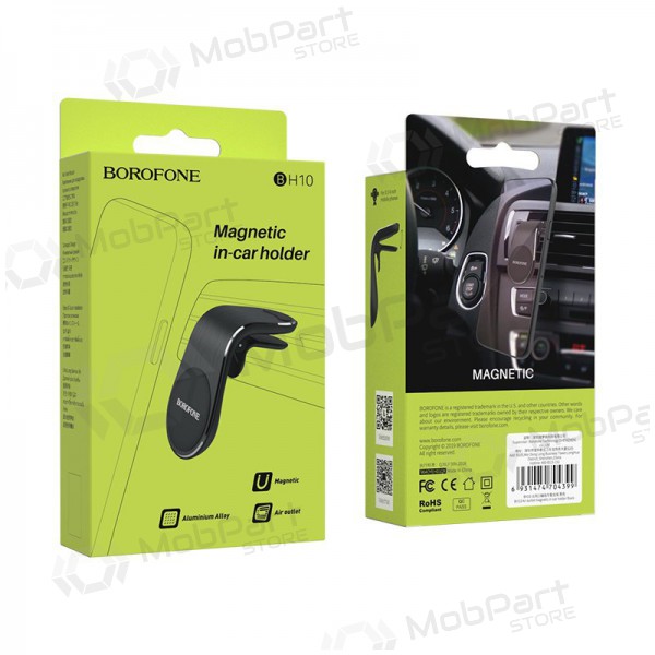 Automobilinis Universaalne telefono laikiklis Borofone BH10, tvirtinamas ant ventiliacijos grotelių, magnetinis, mustad