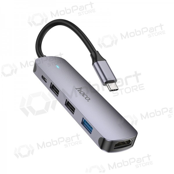 Adapter Hoco HB27 Type-C Multi-Function Converter HDMI+USB3.0+USB2.0*2+PD hall