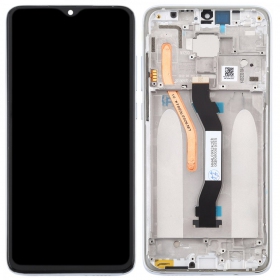 Xiaomi Redmi Note 8 Pro ekraan (valged) (koos raamiga) (service pack) (originaalne)