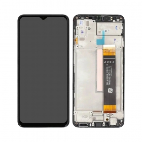Ekranas Samsung M236 M23 2022 su lietimui jautriu stikliuku ja rėmeliu Black originaalne (service pack)