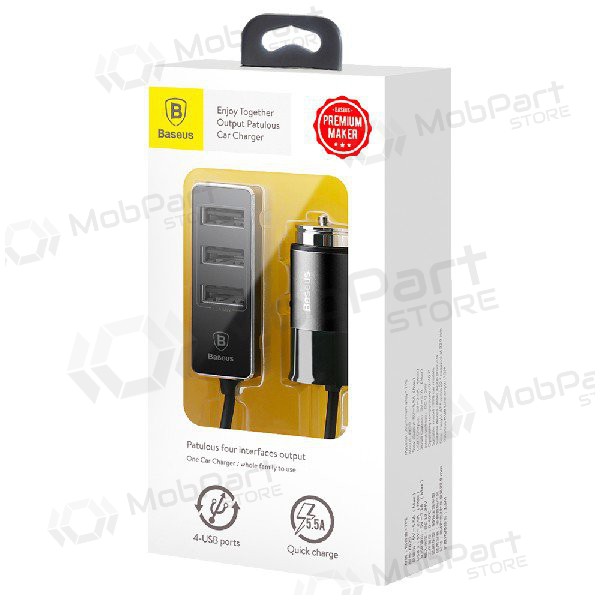 Autolaadija Baseus CCTON-01 (4xUSB 5.5A) (mustad)