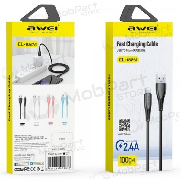 Micro USB kaabel Awei CL-182M USB-A kuni Micro USB 1 m must