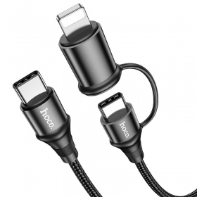 USB kaabel Hoco X50 2-in-1 Exquisito Type-C - Type-C / Lightning 1.0m (mustad)