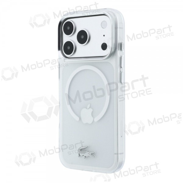 Apple iPhone 18 Pro Max ümbris - Lacoste IML Frosted Petit Pique Metal Logo MagSafe (läbipaistev)