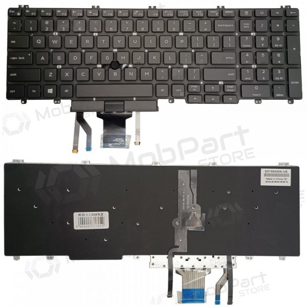 Klaviatuur DELL Latitude 5500,koos pašvietimu ja „trackpoint“ Klaviatuur DELL Latitude 5500,koos pašvietimu ja „trackpoint“