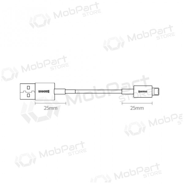 USB kaabel Baseus Superior Lightning 2.4A 0.25m (valged) CALYS-02