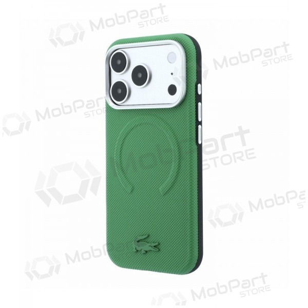 Apple iPhone 18 Pro ümbris - Lacoste PVC Petit Pique Semi Wrap Embossed MagSafe (roheline)