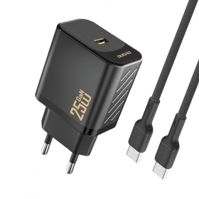 Laadija Dudao A27C GaN 25W USB-C + USB-C to USB-C kaabel 1.0m must