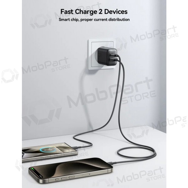 Laadija Joyroom JR-TCF13 USB-C/USB-A 25W mustad
