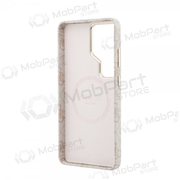Samsung Galaxy S26 Ultra ümbris - Guess PU 4G Script Metal Logo Magnetic (roosa)