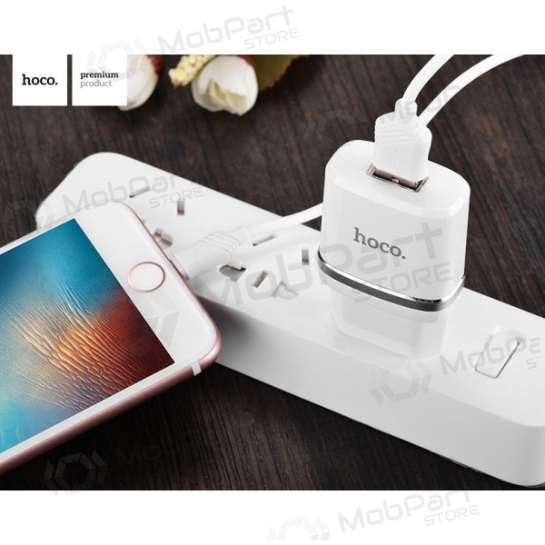 Laadija HOCO C11 Smart USB + lightning (5V 1A) (valged)