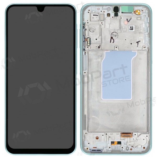 Ekranas Samsung A266 A26 5G su lietimui jautriu stikliuku ja rėmeliu Mint originaalne (service pack)