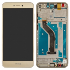 Huawei P8 Lite 2017 / P9 Lite 2017 / Honor 8 Lite ekraan (kuldsed) (koos raamiga) (kasutatud grade B, originaalne)