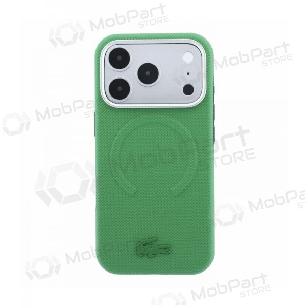 Apple iPhone 18 Pro Max ümbris - Lacoste PVC Petit Pique Semi Wrap Embossed MagSafe (roheline)