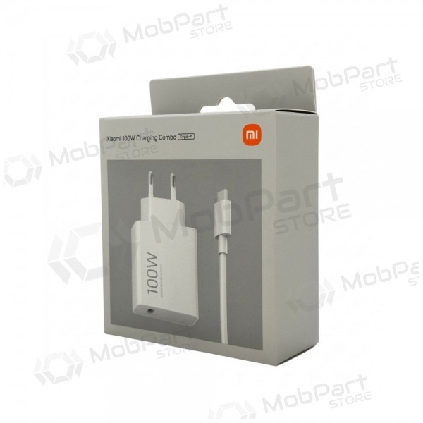 Telefonilaadija Xiaomi Charging Combo BHR095VEU 100 W USB-A koos USB-C kaabliga valge