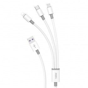 USB-kaabel Dudao L8s-3in1 USB-A kuni USB-C / Micro USB / Lightning 1.2 m 100 W