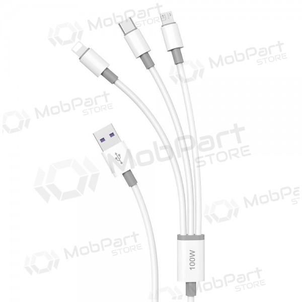USB-kaabel Dudao L8s-3in1 USB-A kuni USB-C / Micro USB / Lightning 1.2 m 100 W