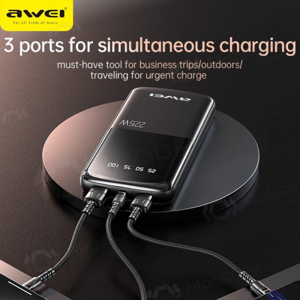Väline patarei / aku Power Bank Awei P10K 22.5W 10000mAh must