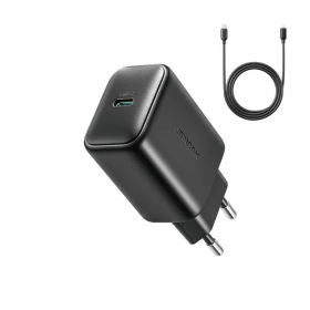 Laadija Joyroom JR-TCF23 USB-C 25W + USB-C to USB-C cable 1.0m mustad