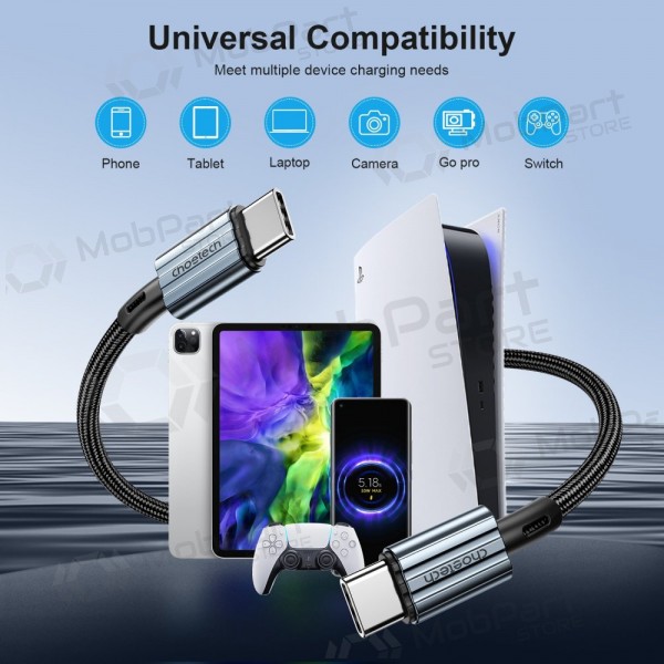 USB kaabel Choetech XCC-1015 USB-C to USB-C PD60W 2.0m mustad