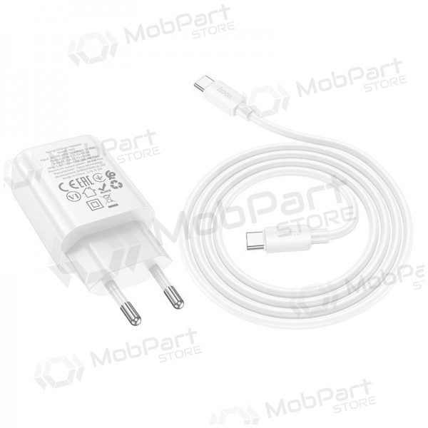 Telefoni laadija Hoco N60 GaN USB-C koos USB-C kaabliga 1 m valge