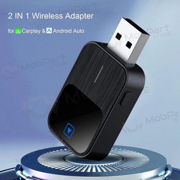 Juhtmeta CarPlay/Android Auto adapter Reach K2 mustad