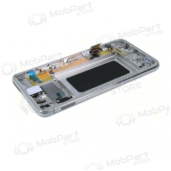 Samsung G970F Galaxy S10e ekraan (Prism White) (koos raamiga) (kasutatud grade A, originaalne)