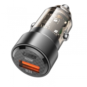 Laadija automobilinis Borofone BZ20 PD20W+QC3.0 38W mustad