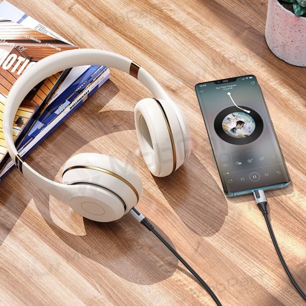 Audio kaabel Borofone BL19 USB-C to 3,5mm mustad