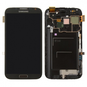 Samsung N7100 Galaxy Note 2 ekraan (mustad) (koos raamiga) (service pack) (originaalne)