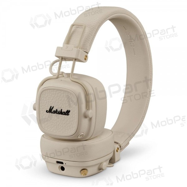 Juhtmevabad kõrvaklapid Marshall Major V Bluetooth On-Ear USB-C 3,5 mm kreemjas