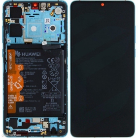 Huawei P30 (2019) ekraan (Aurora) (koos raamiga ja patarei / aku) (service pack) (originaalne)