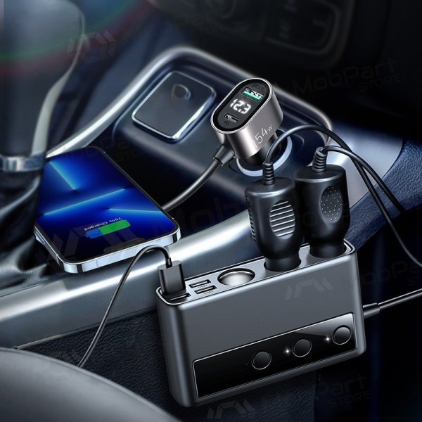 Laadija automobilinis Joyroom 9in1 154W 3x12V, PD USB Type-C, QC3.0 USB-A, 4xUSB-A JR-CL06