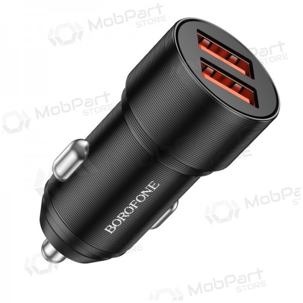 Laadija automobilinis Borofone BZ19B 2xUSB-A QC3.0 36W mustad