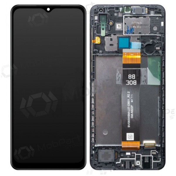 Samsung Galaxy A02 ekraan (mustad) (koos raamiga) (originaalne) Samsung Galaxy A02 ekraan (mustad) (koos raamiga) (originaalne)