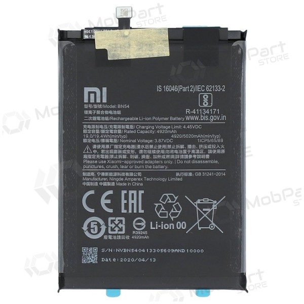 Xiaomi Redmi 9T / Redmi Note 9 patarei / aku, akumuliatorius (BN54) (originaalne) Xiaomi Redmi 9T / Redmi Note 9 patarei / aku, akumuliatorius (BN54) (originaalne)